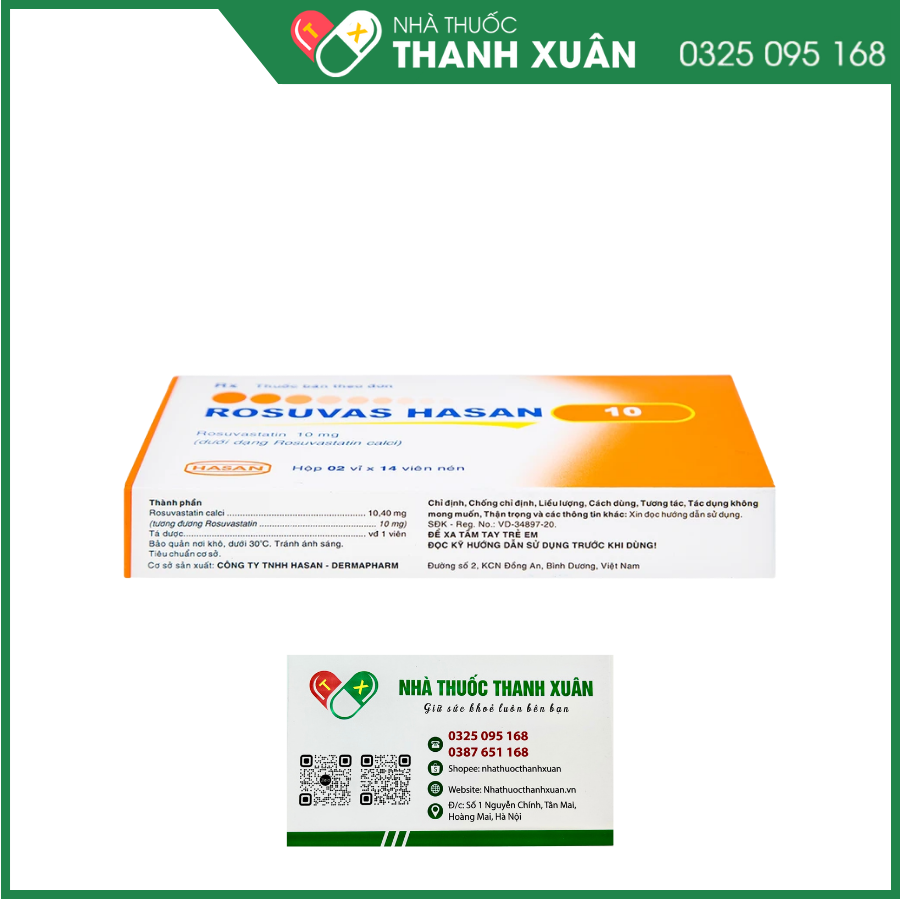 Rosuvas Hasan 10 điều trị tăng cholesterol máu